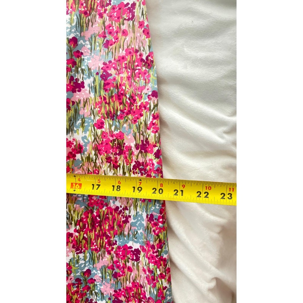 Sag Harbor Dress Womens 10 Pink Blue Floral Fit Flare Cotton Stretch Sleeveless - Picture 11 of 13